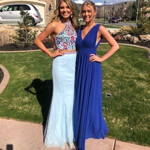 Blue silk dress perfect for dances